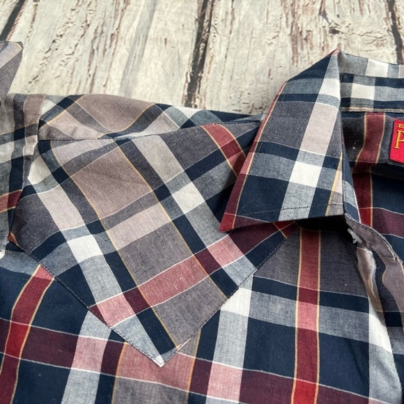 Vintage Ely Plains Plaid Short Sleeve Pearl Snap Rockabilly Button Down Shirt - Picture 3 of 5